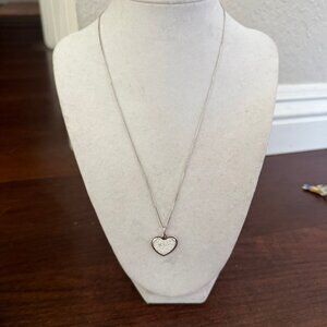 Salerno Italy Sterling Silver 925 Sandblast Folded Heart Charm Pendant